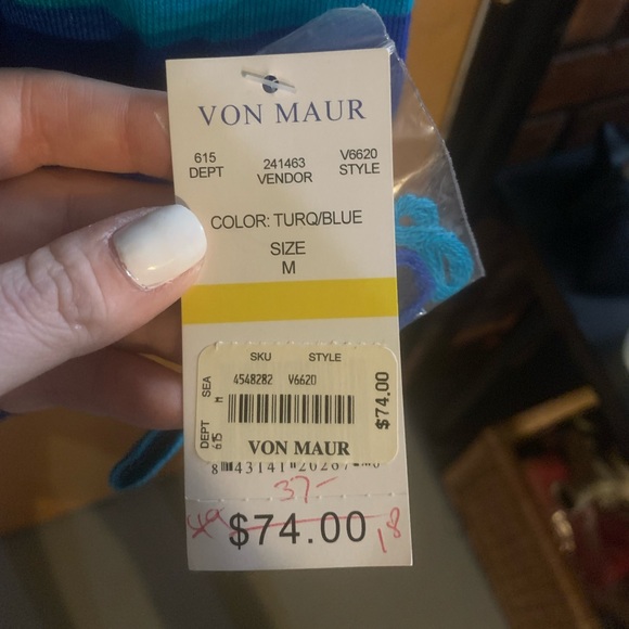 Vertical Design Blue & Teal Cardigan - Picture 7 of 7